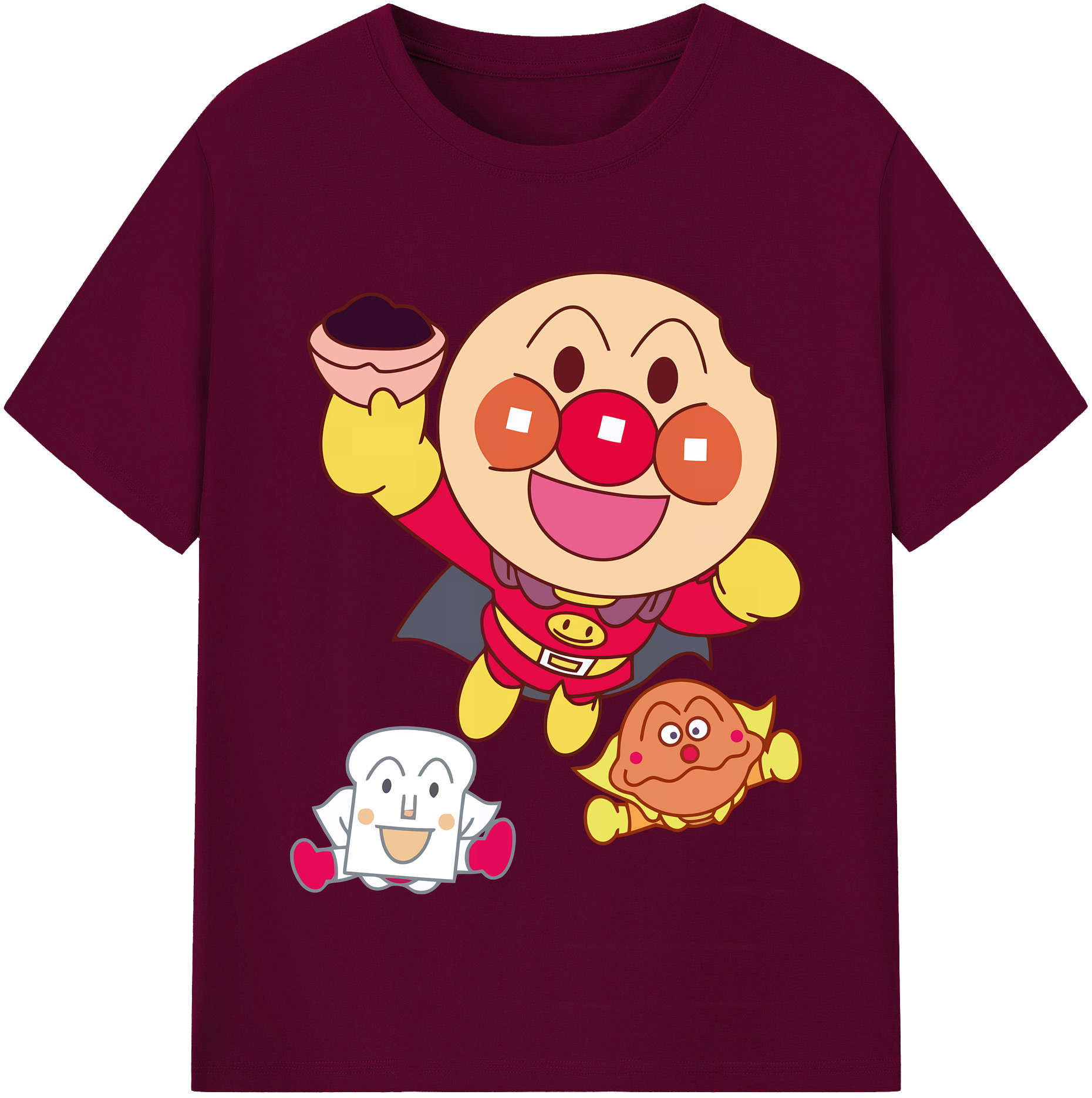 （画像用） アンパンマン Anpanman レディースカジュアルプリントTシャツ（綿100％）